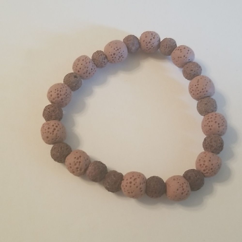 Mauve & Plum Dyed Lava Bracelet 7" Womens Expansion bracelet Custom made